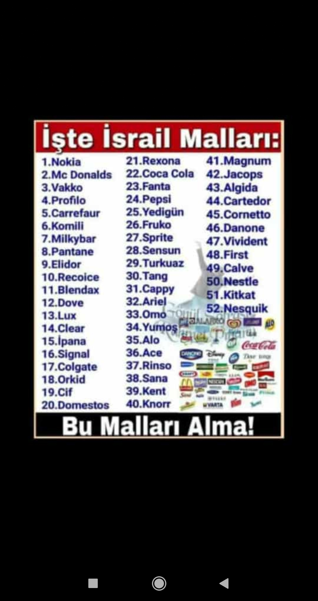 İsrail Mallarını Boykot Ediyoruz