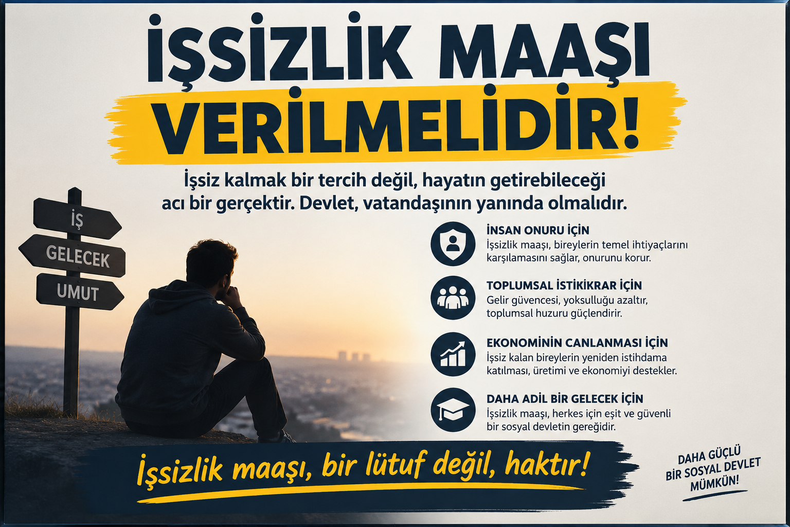 Türkiye'deki 10-13 Milyon İşsize Ayrımsız İşsizlik Maaşı Talebi