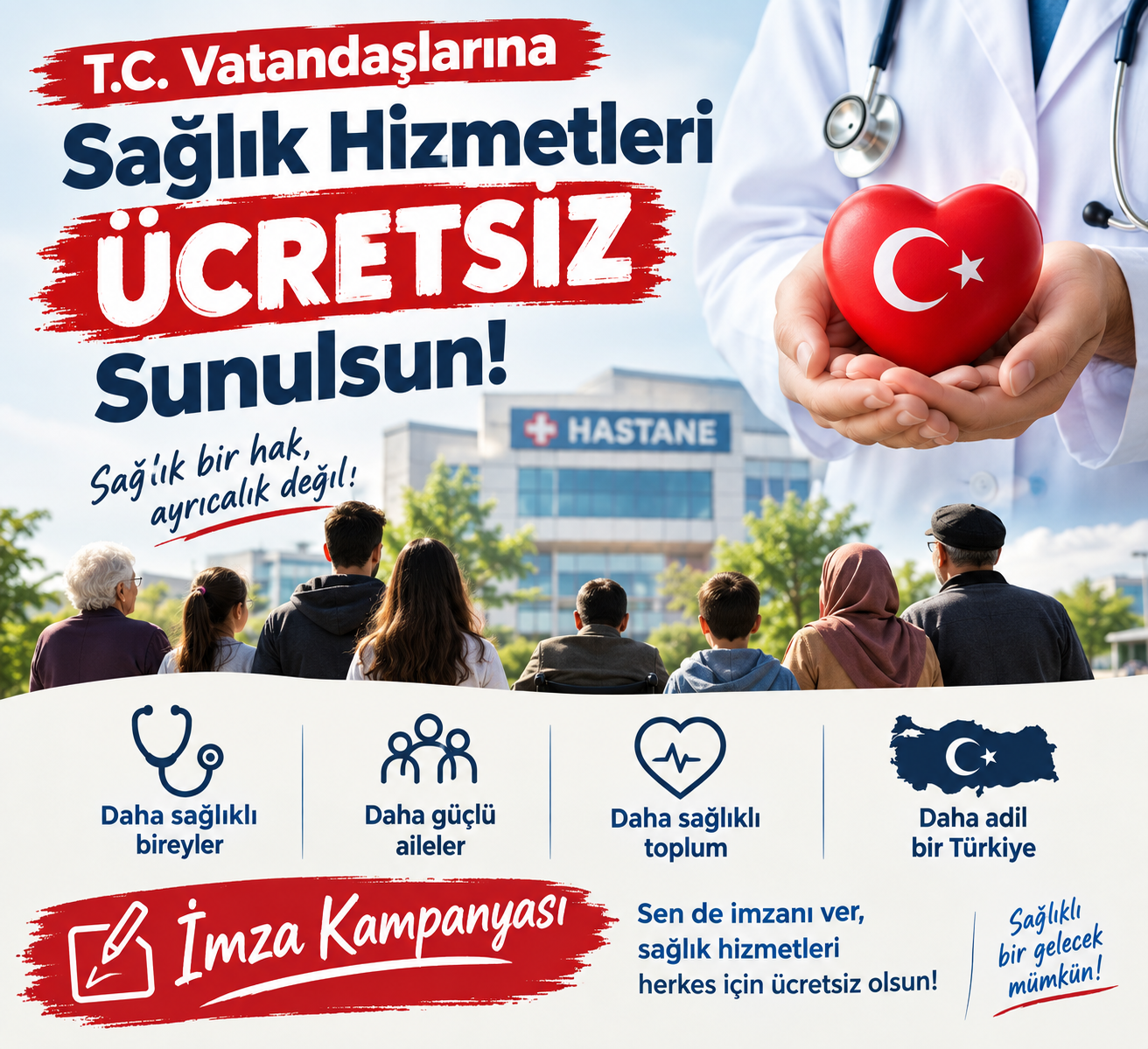 T.C. Kimliği taşıyan herkese sağlık hizmetleri ücretsiz sunulsun
