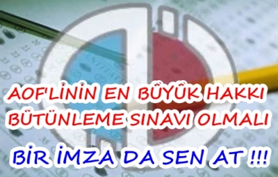 AÖF BÜTÜNLEME SINAVI GERİ GELSİN !!!