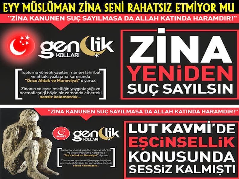 ZİNA SUÇUNUN TCK GİRMESİNİ İSTİYORUZ