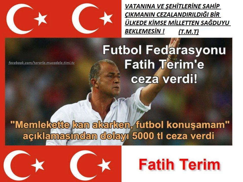 Türkiye Futbol Federasyonunun Fatih Terim' e verdiği ceza kaldırılsın...