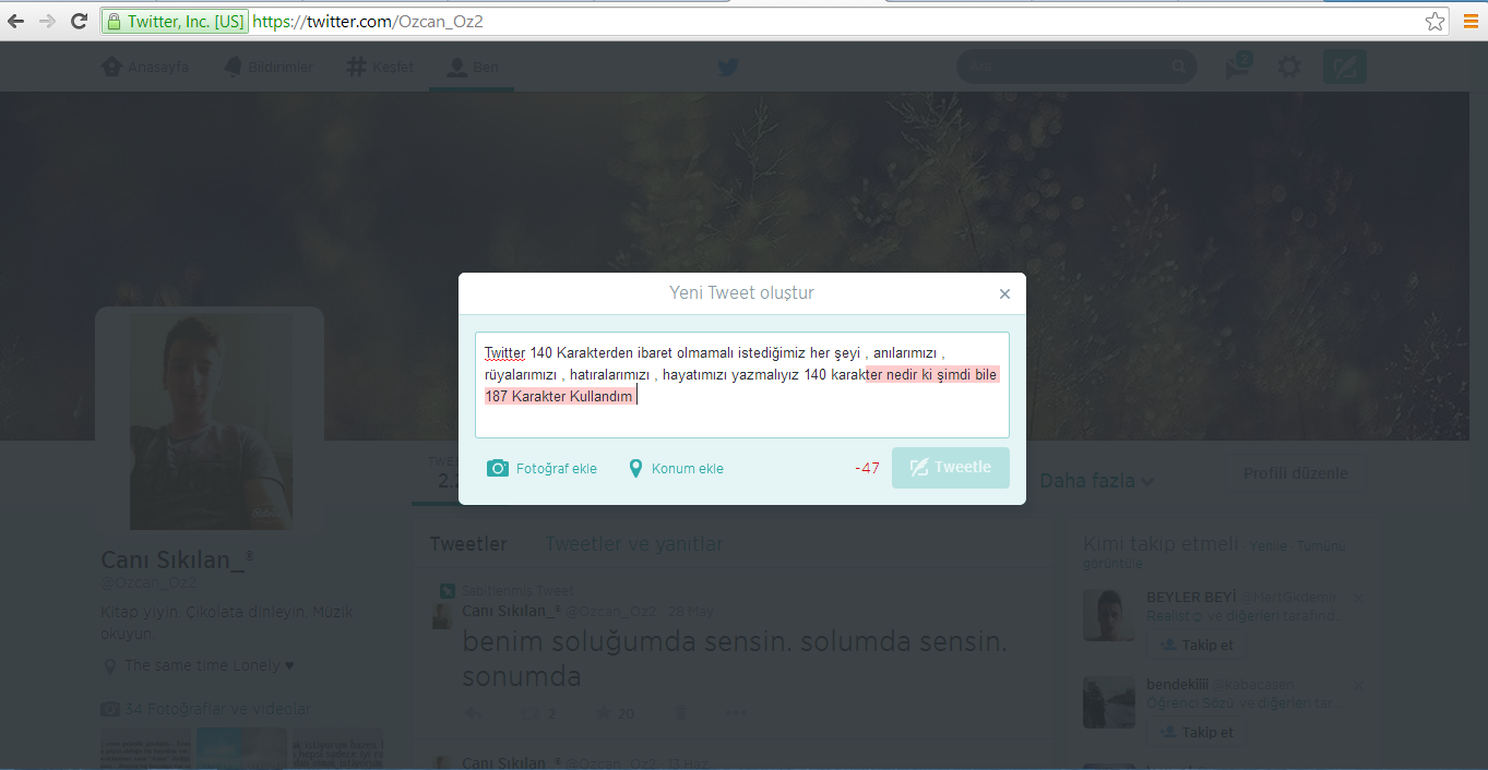 Neden 140 Karakter ? #Sınırsızİstiyoruz