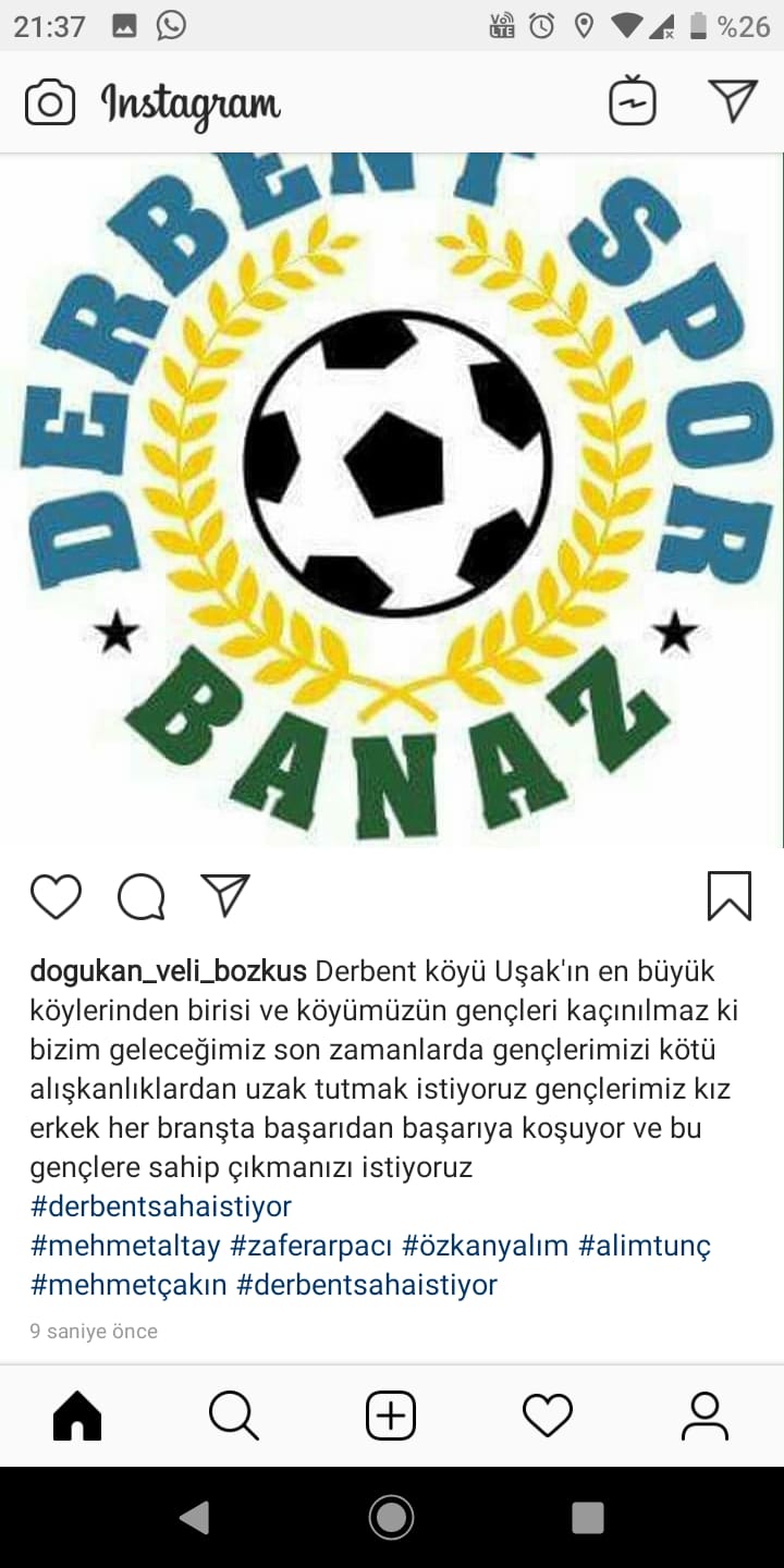 DerbentKöyü Saha İstiyor @Uşak Belediyesi