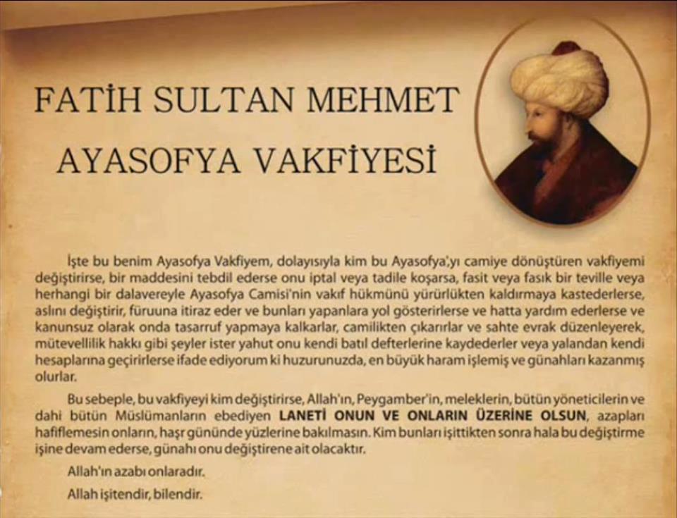 FETHİN SİMGESİ AYASOFYA CAMİNE SAHİP ÇIK