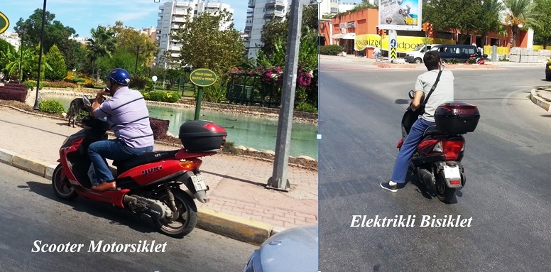Elektrikli Bisikletler de Scooter Motorsiklet sayılmalı.