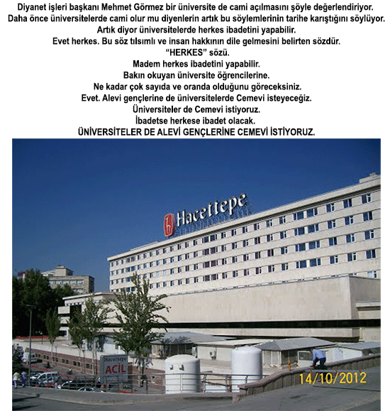 Üniversiteler de Cemevi İstiyorum.