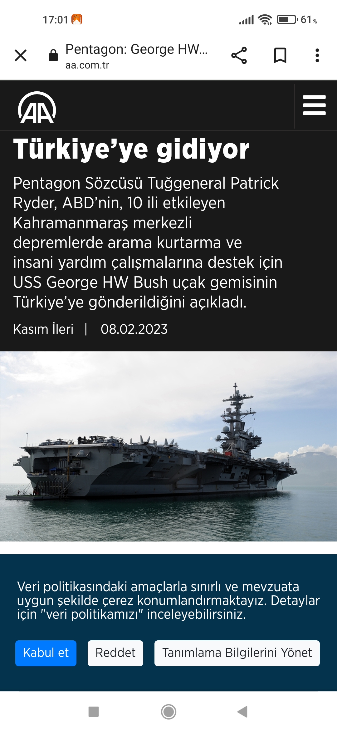 Pentagon Savaş gemisini ülkemizde istemiyoruz